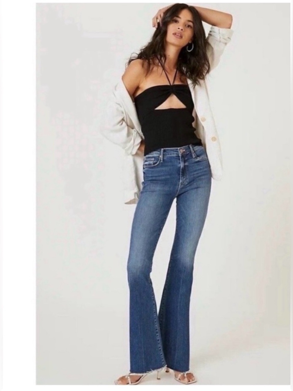 MOTHER The Weekender Fray Hem High Rise Jeans Size 26